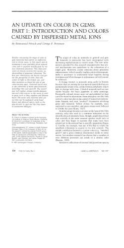 Introduction and Colors Caused by Dispersed Metal Ions
