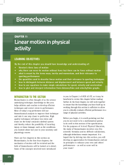 Chapter 11: Biomechanics - Pearson Schools and FE Colleges