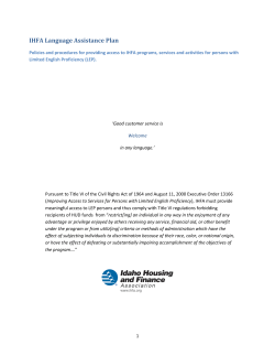 IHFA Language Assistance Plan