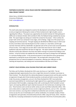 partners in scrutiny: local police scrutiny arrangements in scotland