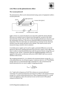 2.8.2 More on the photoelectric effect