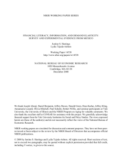 Financial Literacy, Information, and Demand Elasticity: Survey and
