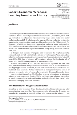 Labor`s Economic Weapons: Learning from Labor History