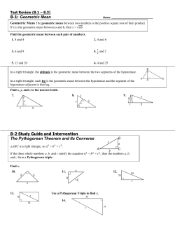 8-1: Geometric Mean 8-2 Study Guide and Intervention The