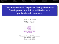 The International Cognitive Ability Resource - The SAPA
