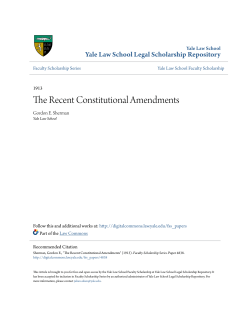 The Recent Constitutional Amendments