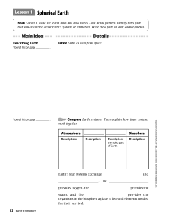 Spherical Earth Lesson 1 Science Notebook Worksheet