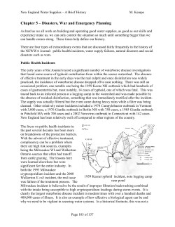 Disasters, War and Emergency Planning