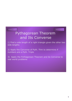 Pythagorean Theorem and Its Converse