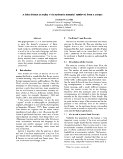 A false friends exercise with authentic material - DORAS
