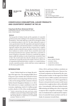 conspicuous consumption, luxury products and counterfeit market in
