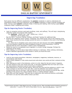 Improving Vocabulary - Dallas Baptist University