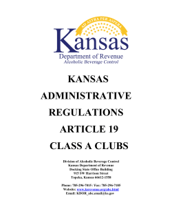 Article 9 - Class A Clubs - Kansas Department of Revenue