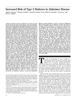 Increased Risk of Type 2 Diabetes in Alzheimer Disease