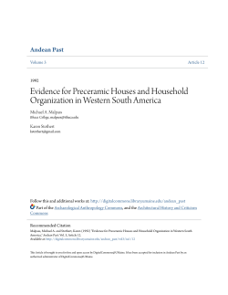 Evidence for Preceramic Houses and Household Organization in
