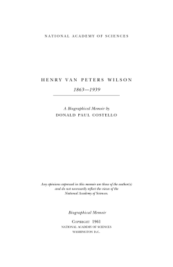 henry van peters wilson - National Academy of Sciences