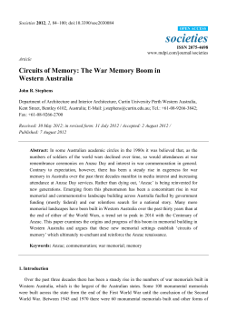 Circuits of Memory: The War Memory Boom in Western
