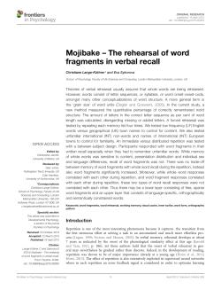 Mojibake &ndash; The rehearsal of word fragments in verbal recall