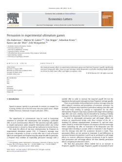 Persuasion in experimental ultimatum games