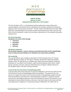 ANNUAL REPORT February 14, 2014 Submitted by Ritu Nayar M.D.