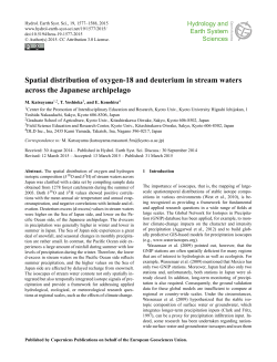 Spatial distribution of oxygen-18 and deuterium in stream waters