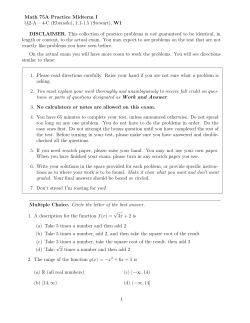 Math 75A Practice Midterm I &sect;&sect;2-A &ndash; 4-C (Ebersole), 1.1
