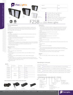 PacLights F2SB series LED Area Lights