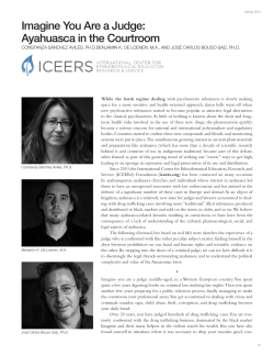 Imagine You Are a Judge: Ayahuasca in the Courtroom