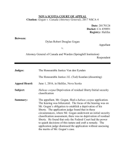 Gogan v. Canada (Attorney General), 2017 NSCA 4 Date: 20170124