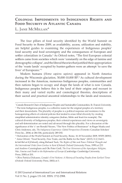 Colonial Impediments to Indigenous Rights and Food