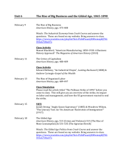 Unit 6 The Rise of Big Business and the Gilded Age, 1865-1898