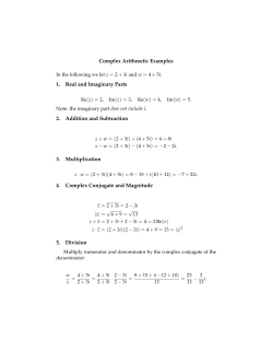 Complex Arithmetic Examples