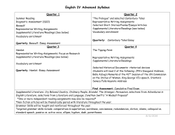 English IV Advanced Syllabus