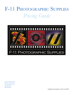 Pricing Guide - F-11 Photographic Supplies