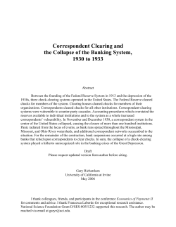 Correspondent Clearing and the Collapse of the Banking System