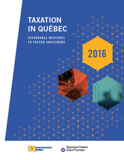 Taxation in Québec, 2016