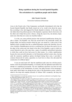 Being republican during the Second Spanish Republic. The