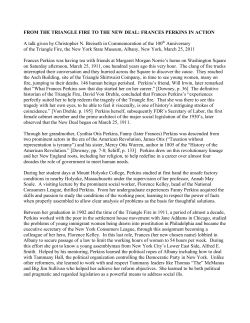 FROM THE TRIANGLE FIRE TO THE NEW DEAL