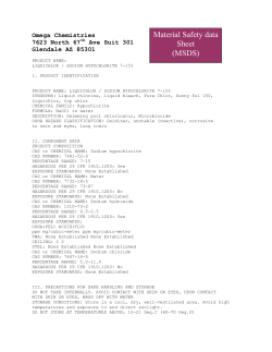 Material Safety data Sheet (MSDS)