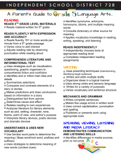 A Parent`s Guide to Language Arts