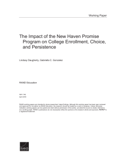 The Impact of the New Haven Promise Program on College