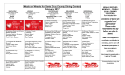 Meals on Wheels for Santa Cruz County Dining Centers February
