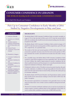 CONSUMER CONFIDENCE IN LEBANON
