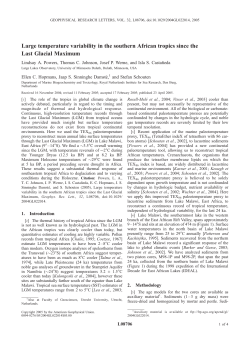Large temperature variability in the southern African tropics since