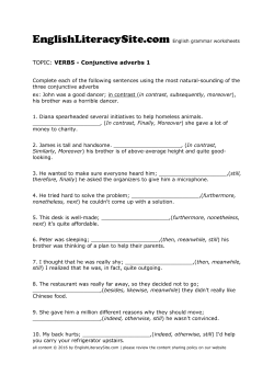 TOPIC: VERBS - Conjunctive adverbs 1