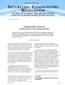 Shareholder Litigation after the Fall of the Iron Curtain