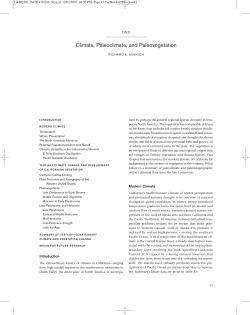Climate, Paleoclimate, and Paleovegetation