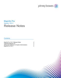 MapInfo Pro 16.0.1 Release Notes