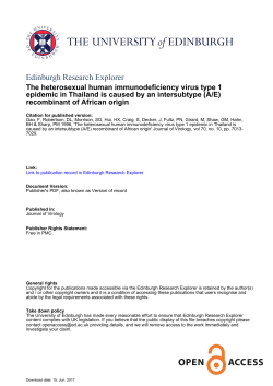 recombinant of African origin - Edinburgh Research Explorer