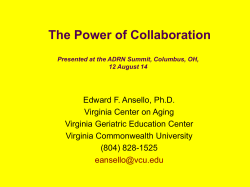 The Power of Collaboration - Ohio Association of Area Agencies on